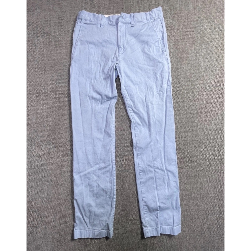 Crewcuts Boys 14 Slim Fit Chino Pants Light Blue Flat Front Straight Leg Outdoor